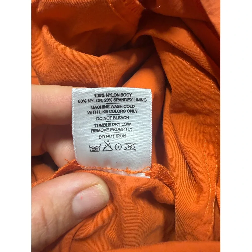American Giant Mens Swim Trunks Orange Nylon Board Shorts XL Made in USA